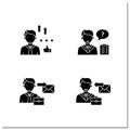 Effective communication glyph icons set