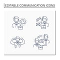 Effective communication line icons set