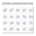 Effective communication line icons set