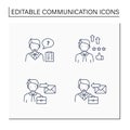 Effective communication line icons set