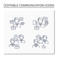 Effective communication line icons set