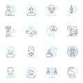 Effective communication linear icons set. Clarity, Listening, Empathy, Expressiveness, Conciseness, Understanding Royalty Free Stock Photo
