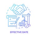 Effective date blue gradient concept icon Royalty Free Stock Photo