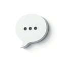 White Typing Speech Bubble with Three Dots on Clean Background Royalty Free Stock Photo