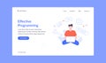 Effective programming landing page, vector work with script