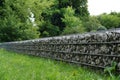 An effective, quick to install wall made of gabions. In the park