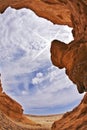 Effective slot-hole canyon in desert Royalty Free Stock Photo