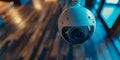 An Effective Small Security Camera Installed on a Ceiling for Home Protection. Concept Security Royalty Free Stock Photo