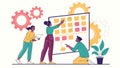 Effective team collaboration using sticky notes for project planning and execution Royalty Free Stock Photo
