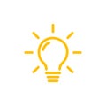 Effective thinking concept solution bulb icon with innovation idea. Solution isolated symbol