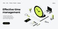 Effective time management isometric vector illustration. Task prioritizing organization for effective productivity. Job schedule Royalty Free Stock Photo