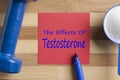 The Effects Of Testosterone written on note