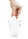 Effervescence tablet and a glass of water Royalty Free Stock Photo