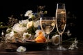 Effervescent elixir: sparkling wine, a bubbly celebration encapsulated in every sip, a golden symphony of effervescence