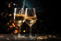 Effervescent elixir: sparkling wine, a bubbly celebration encapsulated in every sip, a golden symphony of effervescence Royalty Free Stock Photo