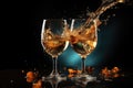 Effervescent elixir: sparkling wine, a bubbly celebration encapsulated in every sip, a golden symphony of effervescence