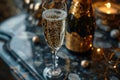 Effervescent elixir: sparkling wine, a bubbly celebration encapsulated in every sip, a golden symphony of effervescence Royalty Free Stock Photo