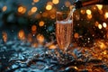 Effervescent elixir: sparkling wine, a bubbly celebration encapsulated in every sip, a golden symphony of effervescence Royalty Free Stock Photo