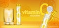 Effervescent soluble tablet with vitamin C