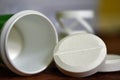 Effervescent Tables, white plastic packaging Royalty Free Stock Photo