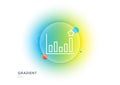 Efficacy line icon. Business chart sign. Gradient blur button. Vector