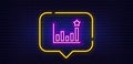 Efficacy line icon. Business chart sign. Neon light speech bubble. Vector