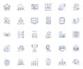 Efficacy line icons collection. Success, Effectiveness, Efficiency, Productivity, Capability, Realization, Achievement