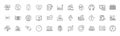 Efficacy, Scroll down and Calendar graph line icons. For web app, printing. Line icons. Vector
