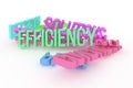 Efficiency, business conceptual colorful 3D rendered words. Digital, typography, positive & style. Royalty Free Stock Photo