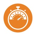 Efficiency, control, dashboard, performance, speed icon. Orange vector sketch.