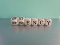 Efficiency or dependency symbol. Turned cubes, changes the word dependency to efficiency