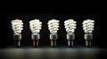 efficiency evolution light bulb Royalty Free Stock Photo