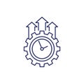 efficiency growth icon on white, line vector