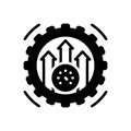 Black solid icon for Efficiency, capacity and growth Royalty Free Stock Photo