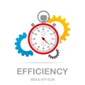 Efficiency icon. simple element illustration. isolated trendy filled efficiency icon on white background. can be used for web, mob