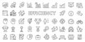 Efficiency icons in line design. Efficiency, productivity, optimization, performance, effectiveness, business isolated