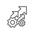Efficiency increase, icon in line design. Efficiency, increase, productivity, performance, optimization, growth