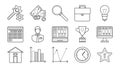 Efficiency line icon set. Business theme organizing, performance, productive, work, timeline