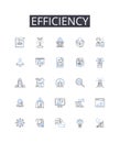 Efficiency line icons collection. Speediness, Productiveness, Promptness, Competence, Proficiency, Agility, Quickness