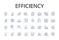 Efficiency line icons collection. Speediness, Productiveness, Promptness, Competence, Proficiency, Agility, Quickness Royalty Free Stock Photo