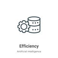 Efficiency outline vector icon. Thin line black efficiency icon, flat vector simple element illustration from editable big data Royalty Free Stock Photo