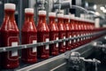 Efficiency and precision of an automated assembly line filling and packaging ketchup bottles