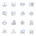 Efficiency and productivity line icons collection. Streamline, Optimization, Focus, Automation, Integration, Systemize