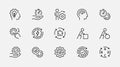 Efficiency, Productivity, Performance and Optimization Vector Icon Set In Thin Line Style