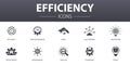 Efficiency simple concept icons set