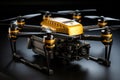 Efficient aerial delivery, Drone transports package, showcasing autonomous logistics