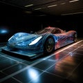 Efficient aerodynamics of a vehicle highlighted through a wind tunnel test Royalty Free Stock Photo