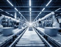 Automated Smart Factory Logistics with Robotic Arms and Conveyor System Royalty Free Stock Photo