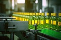 Efficient Beverage Production Processing and Bottling in a Fruit Juice Factory. created with Generative AI