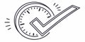 Efficient Checkmark and Clock Vector Icon, Time Management, vector design Generative AI Royalty Free Stock Photo